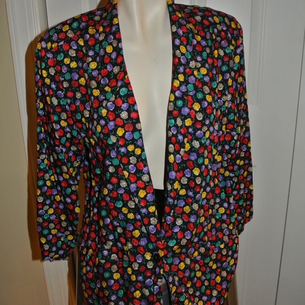 1980s Vintage Color Pop Polka Dot Blazer